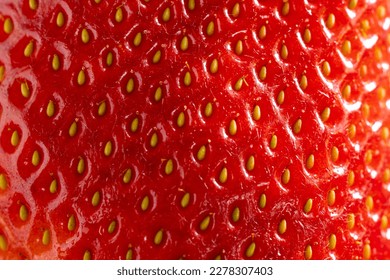 closeup of fresh strawberry. red background  - Shutterstock ID 2278307403