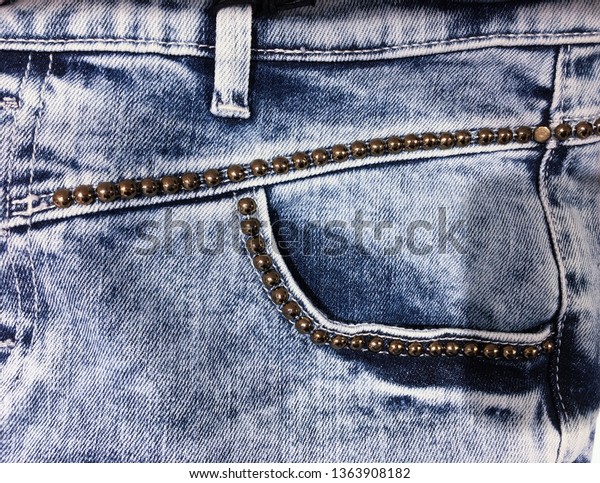 blue jeans with rhinestones