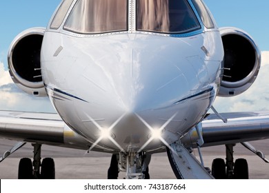 Close-up Of The Front Of A Corporate Jet