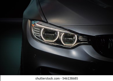 The Closeup Front Headlight Car 