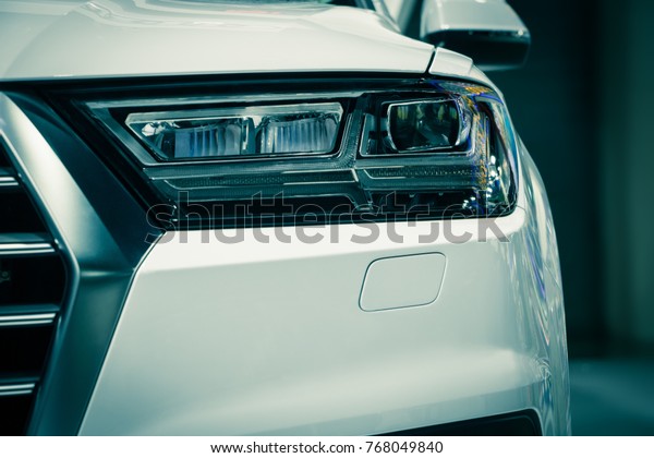 The Closeup\
Front Headlight LED car in Motor\
Show