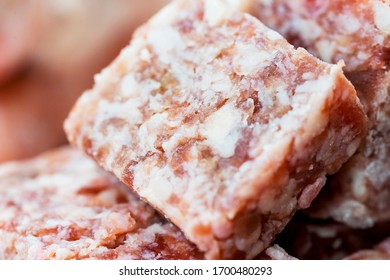 Closeup Of Frozen Beef Cube Steak Texture, Shot In The Studio