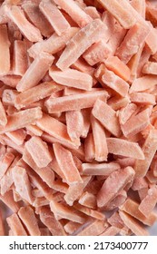 Close-up Of Frozen Chicken Meat Strips.