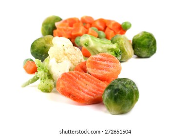 Close-up Of Frozen Food Vegetables