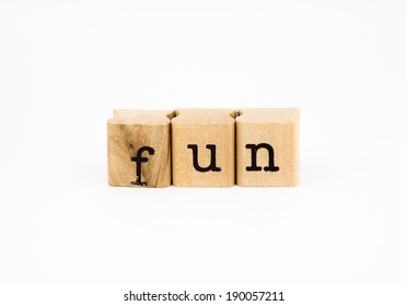closeup fun wording isolate on white background