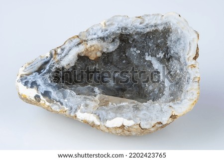 Close-up of a geode made of agate and quartz