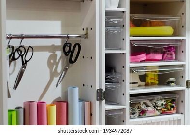 Close-up Of A Gift Wrapping Station 