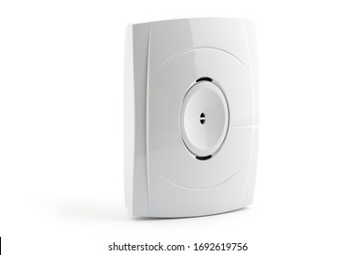 Close-up Of Glass Break Sensor, Isolated On A White Background. Security Alarm Systems.