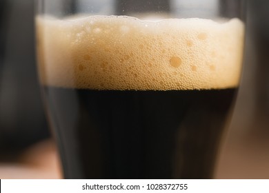 Closeup Glass Of Stout Beer