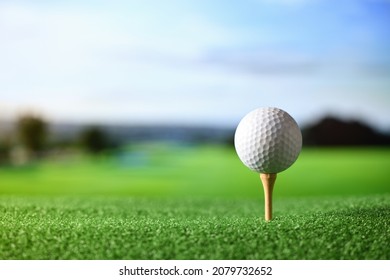 pink Golf ball, isolated on white background Stock Photo