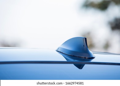 Close-up GPS Antenna Shark Fin Shape On The Luxury Car Roof,Car Detail