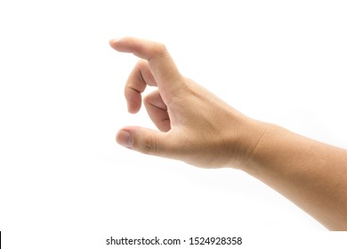 Closeup Grabbed Hand Isolated On White Stock Photo (Edit Now) 1524928358