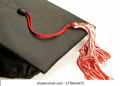 A Closeup Of A Graduation Mortar Board Cap And Tassle For Educational Ceromonies.