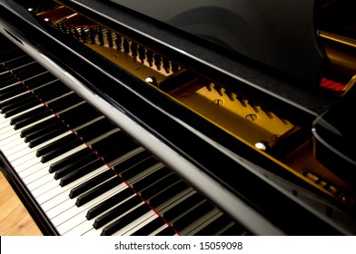 Closeup Of Grand Piano Keys