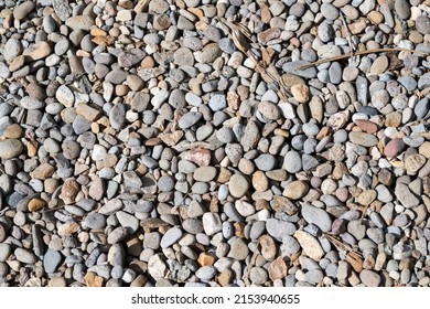 Closeup Of Gravel Landscaping, Looking Down