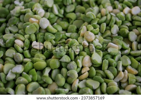 Close-Up of Green Dry Split Peas - Raw Organic Legume Ingredient