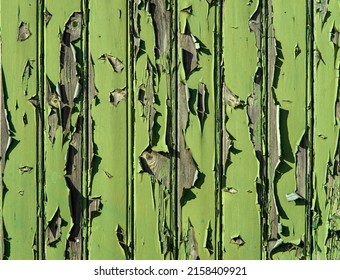 A Closeup Of A Green Wall With Peeling Paint  Great For Backgrounds