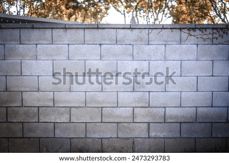 A close-up of a grey cinder block wall with visible texture and pattern for construction materials, home improvement or landscaping services.