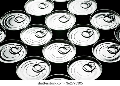 Closeup Of A Group Of Aluminium Cans.