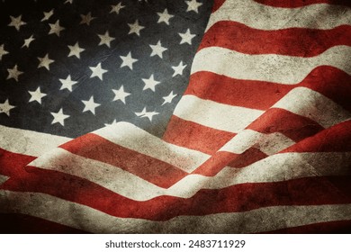 Close-up of grunge American flag - Powered by Shutterstock