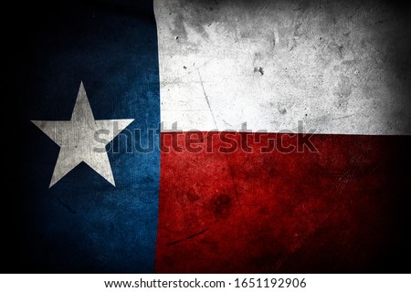 Closeup of grunge Texas flag 