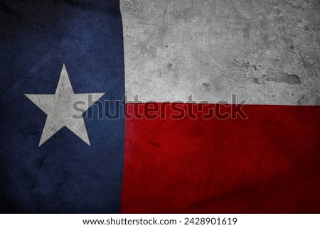 Close-up of grunge Texas flag 