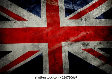 Closeup Of Grunge Union Jack Flag 