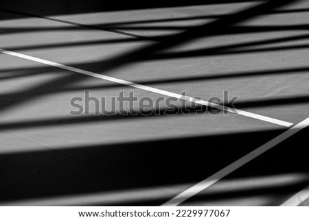 close-up of gym floor, black and white