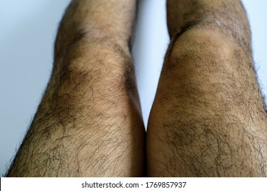 Closeup Of Hairy Japanese Male Legs