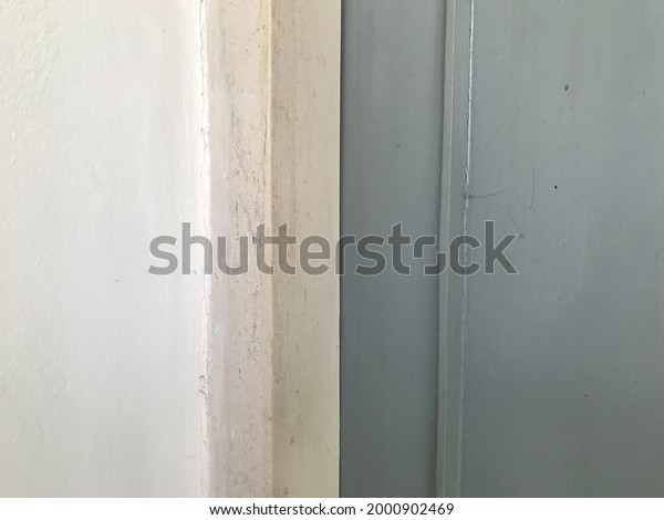 Closeup Half White Wall Old Blue Stock Photo 2000902469 | Shutterstock