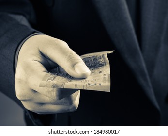 Closeup Hand With Australian Banknote