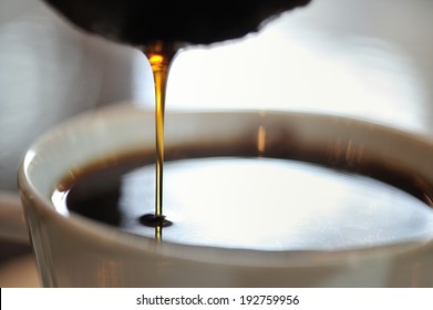 close-up of hand drip coffee