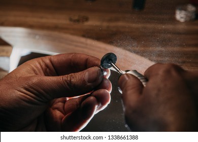 Closeup Hand Goldsmith Who Builds Precious Stock Photo (Edit Now ...