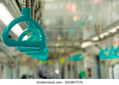 Closeup Of The Hand Holders In Kochi Metro Train In Kochi, India