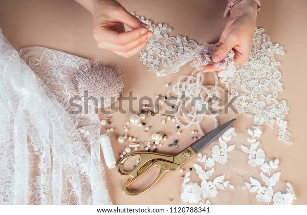 Closeup Hands Woman Seamstress Tailor Dressmaker Stock Photo Edit