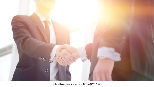 closeup. handshake business partners after bargain