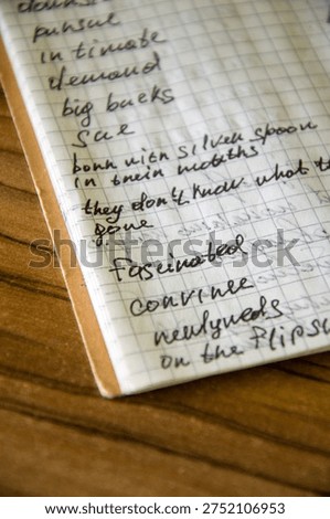 Close-Up of Handwritten Notes on Graph Paper