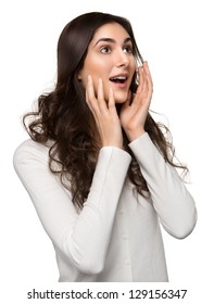 Closeup Of A Happy Young Woman Surprised