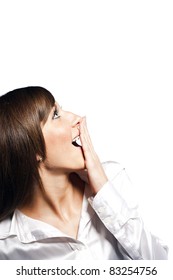 Closeup Of A Happy Young Woman Surprised