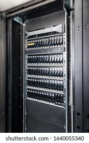 close-up of hard drives in data center - Shutterstock ID 1640055340