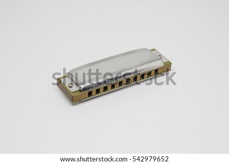 Closeup of harmonica mouthorgan