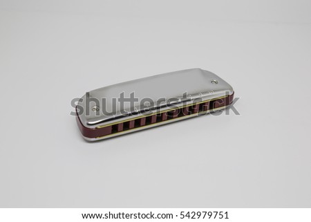 Closeup of harmonica mouthorgan