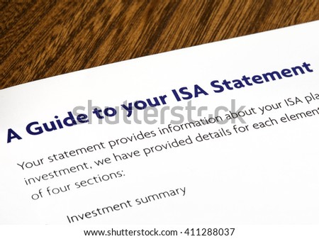 Close-up of a heading for a Guide to your ISA Statement in an information booklet.