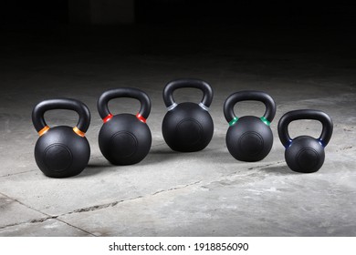 Close-up Of Heavy Black Kettlebell