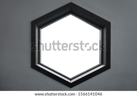 close-up of a hexagonal window