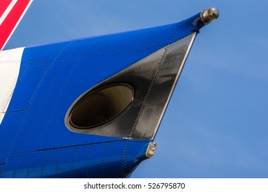 Closeup High Detailed View On Aircraft Auxiliary Power Unit APU Nozzle