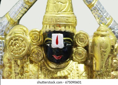 Closeup of Hindu Traditional God Lord Venkateswara (Balaji)