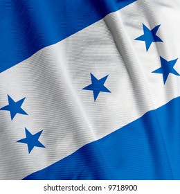 Closeup Of The Honduran Flag, Square Image