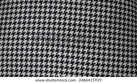 Close-up of Houndstooth Pattern Fabric on a Cushion, Showing the Classic Black and White Design