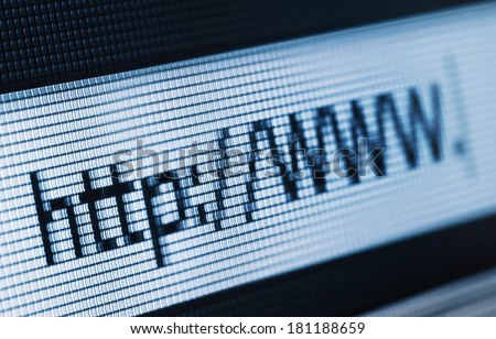 Closeup of Http Address in Web Browser in blue